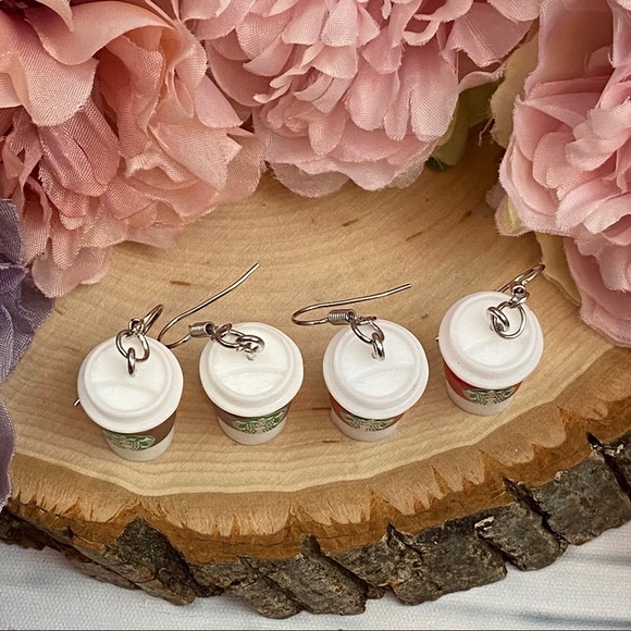 Starbucks Coffee Cup Dangle Earrings - Picture 4 of 12